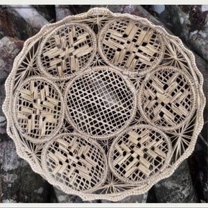 Handmade Southern Lace Collectible Woven Basket